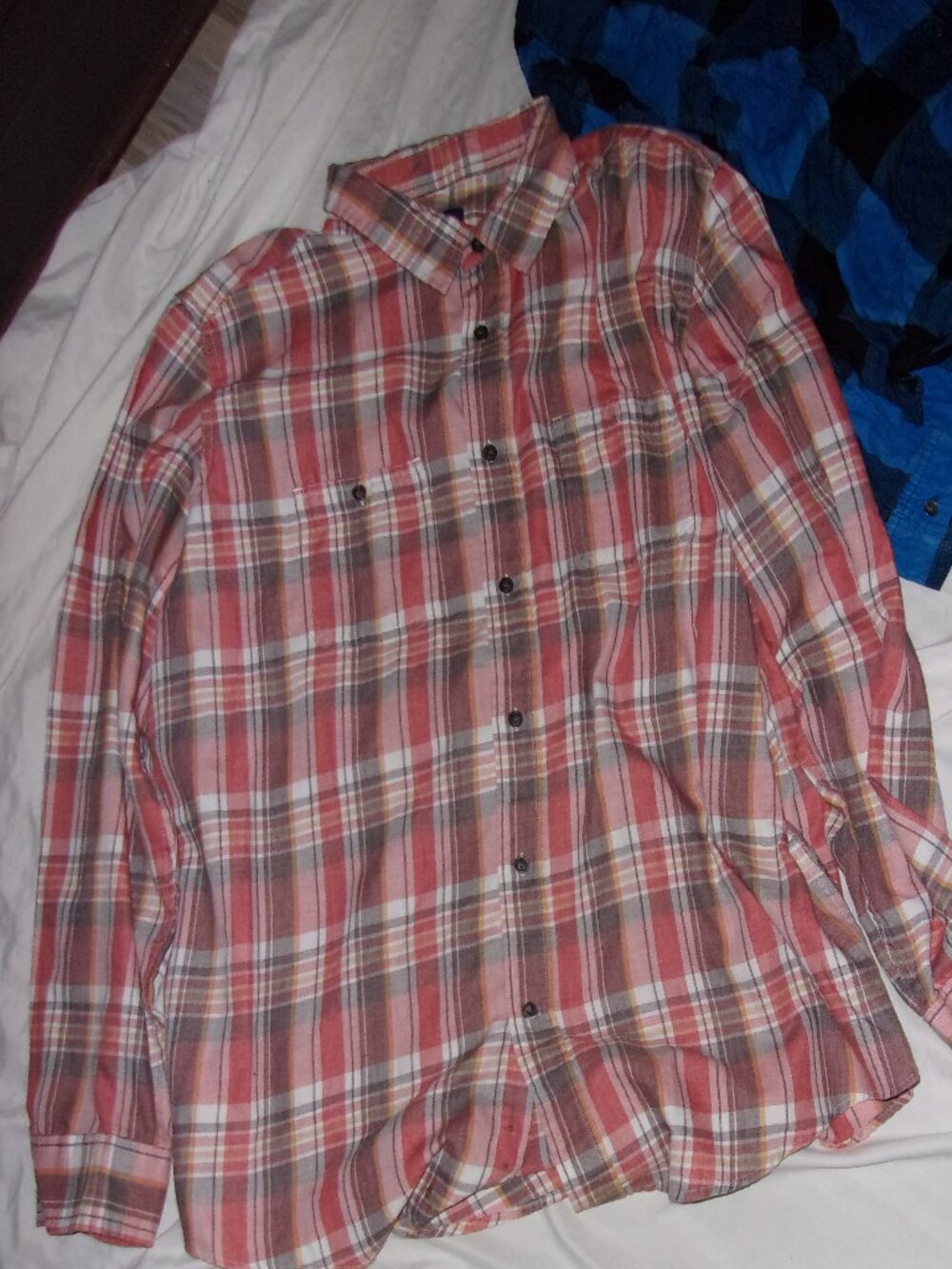 mens size extra large plaid orange  mens flannel shirt outdoor wear gorpcore